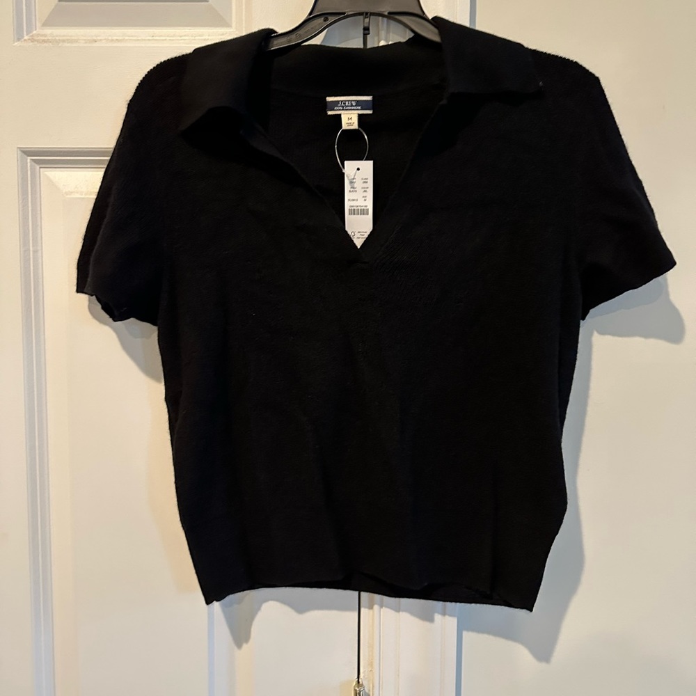 J.Crew collared cashmere crop sweater in M